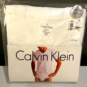 Calvin Klein White V-Neck T-Shirts - Pack of 3 - Medium